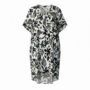 Fred David Lounge Caftan Style Dress Black & White Size 2X